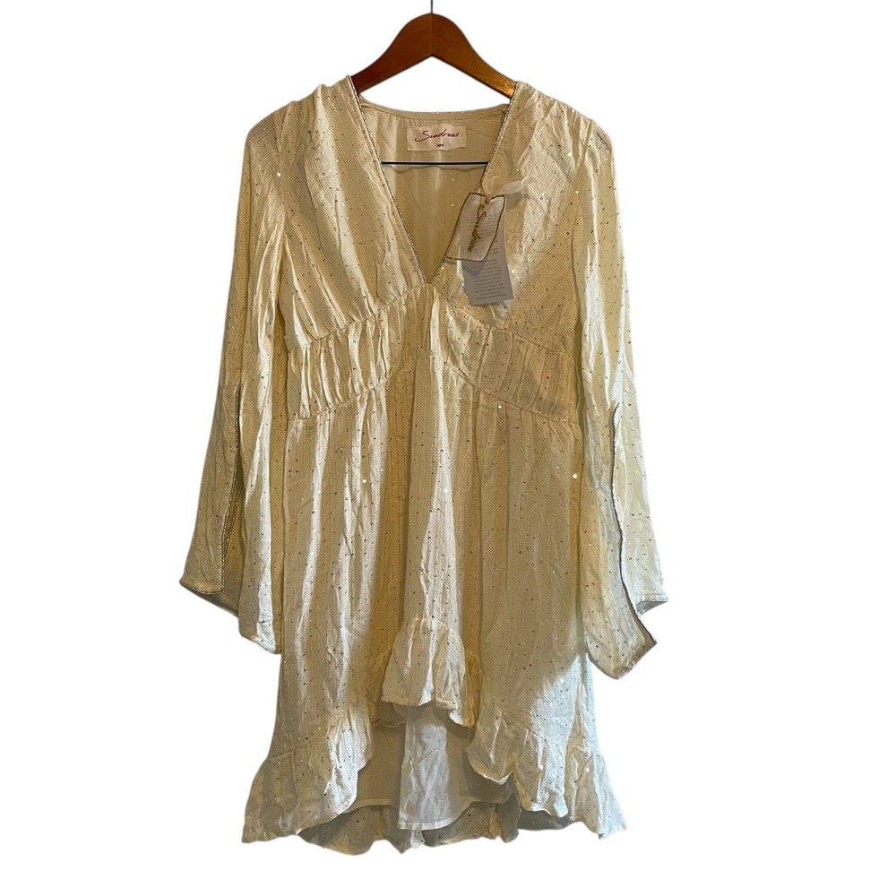 SUNDRESS Claudia Short Dress Saint Barth Coconut White Size XS/S NWT